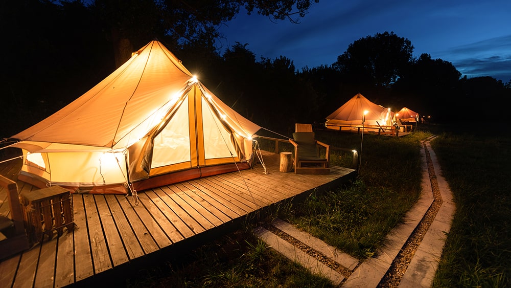 Glamping, short for "glamorous camping," is a way of experiencing the great outdoors without sacrificing the comforts of modern living.